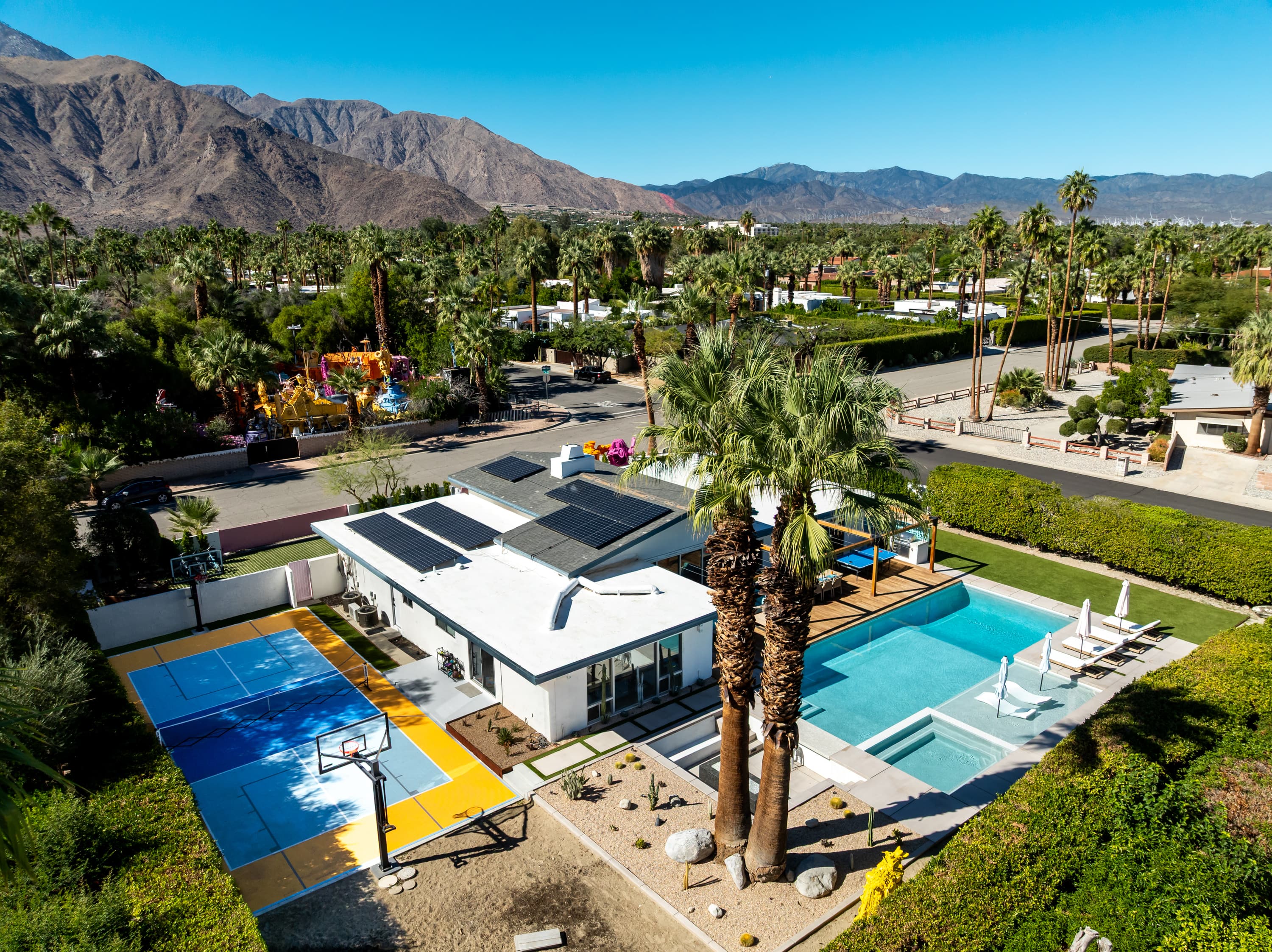 Aerial 4 at Finca del Arte luxury vacation rental in Palm Springs
