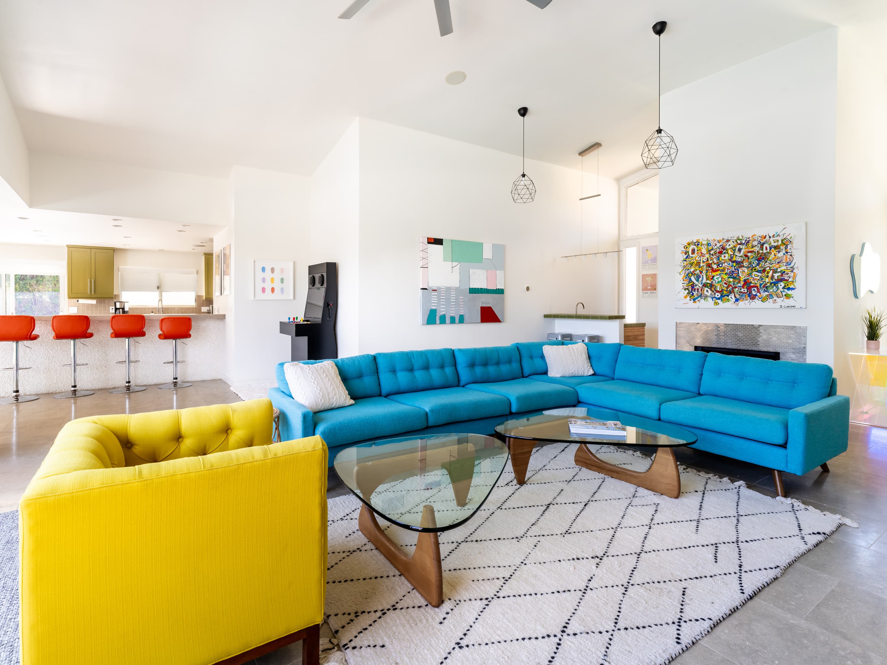 Living 2 at Finca del Arte luxury vacation rental in Palm Springs